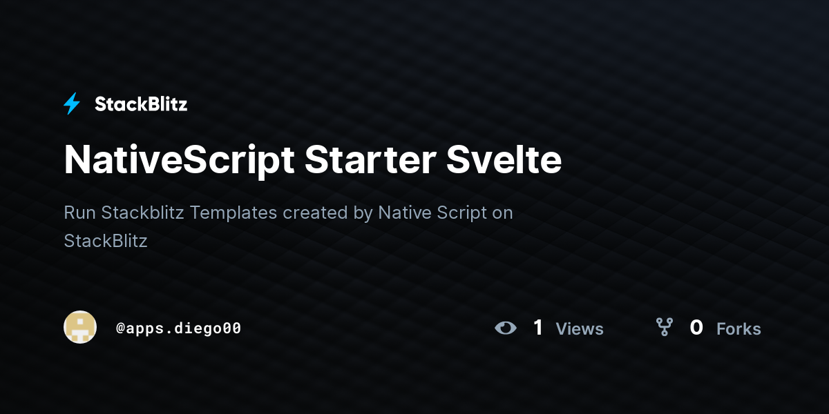 NativeScript Starter Svelte - StackBlitz
