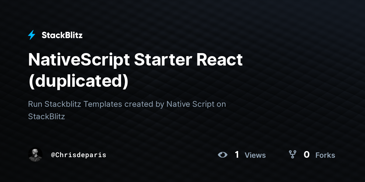 NativeScript Starter React (duplicated) - StackBlitz