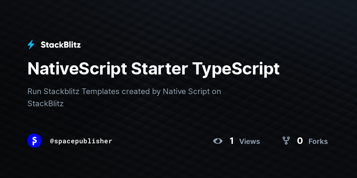 NativeScript Starter TypeScript - StackBlitz