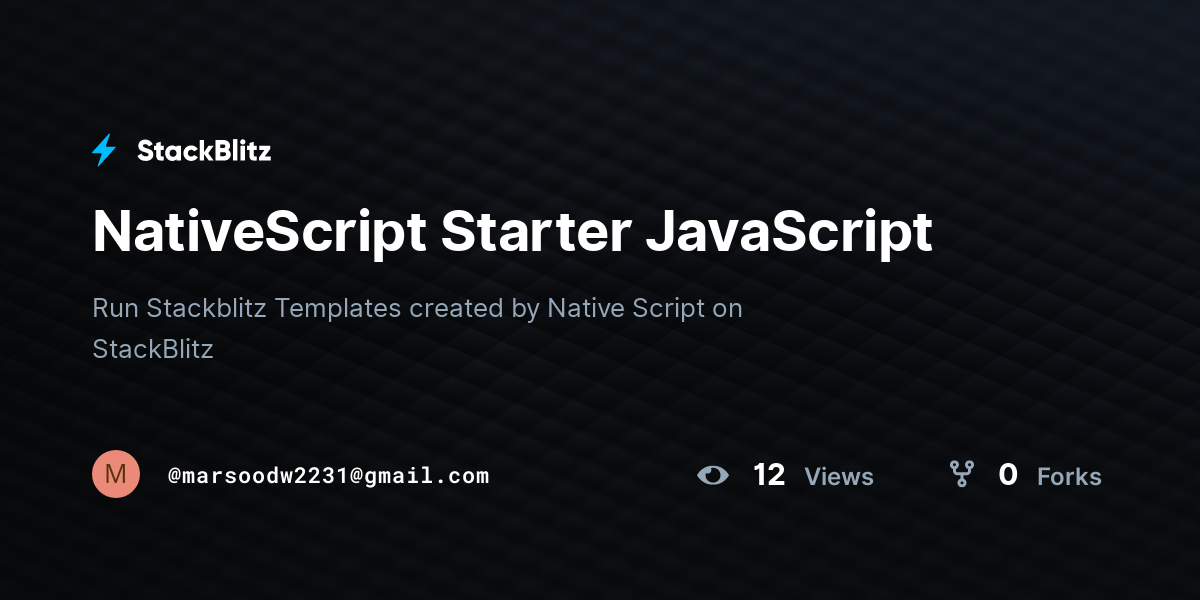 NativeScript Starter JavaScript - StackBlitz