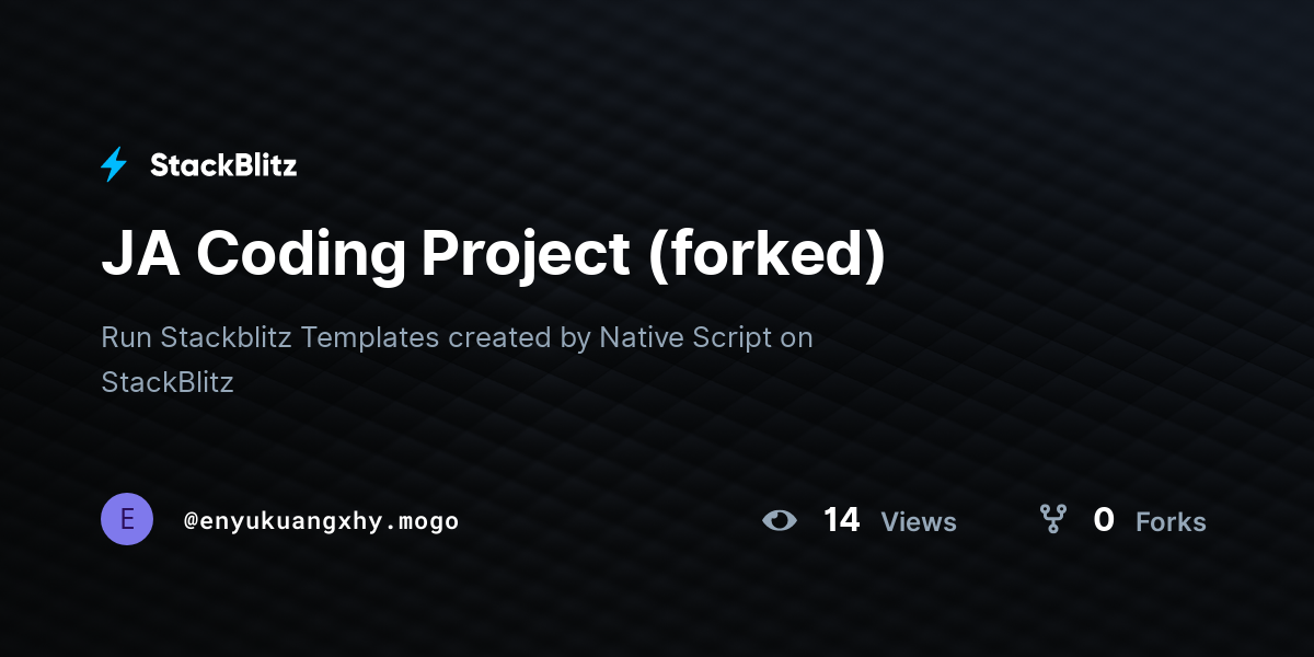 JA Coding Project (forked) - StackBlitz