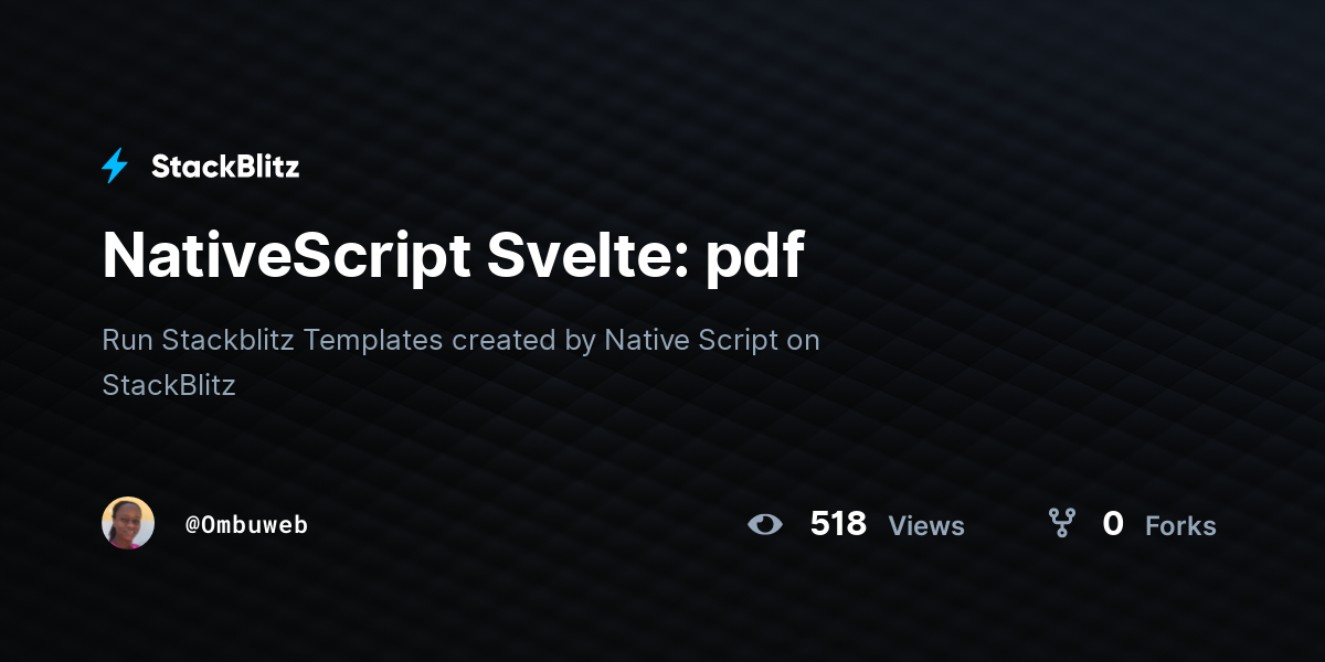 NativeScript Svelte: pdf - StackBlitz