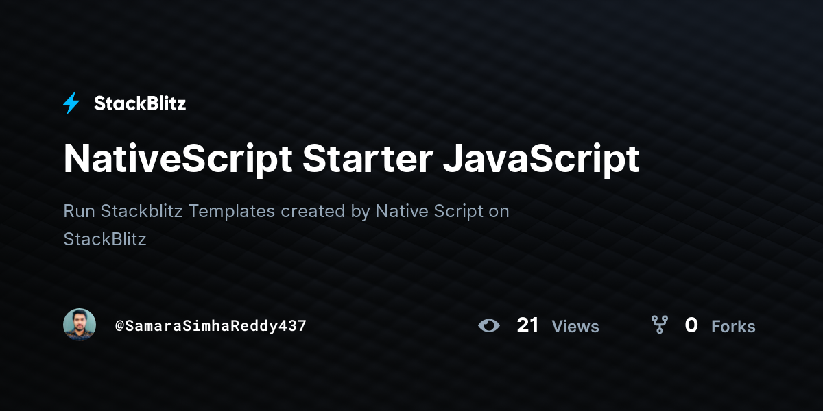 NativeScript Starter JavaScript - StackBlitz