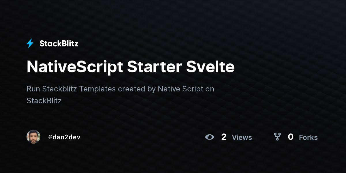 NativeScript Starter Svelte - StackBlitz