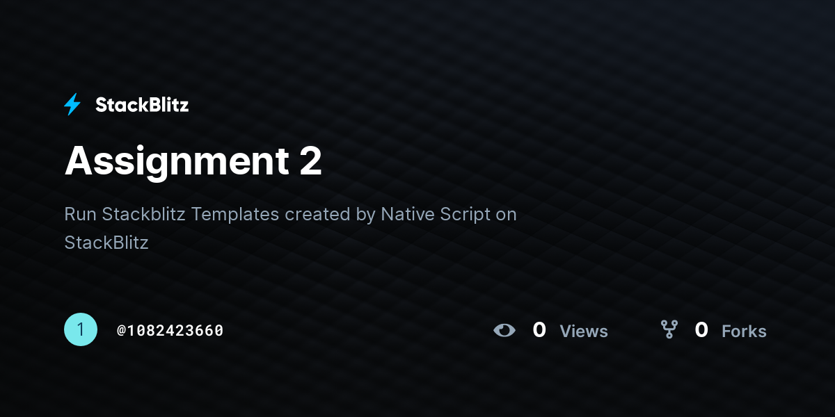 Assignment 2 - StackBlitz