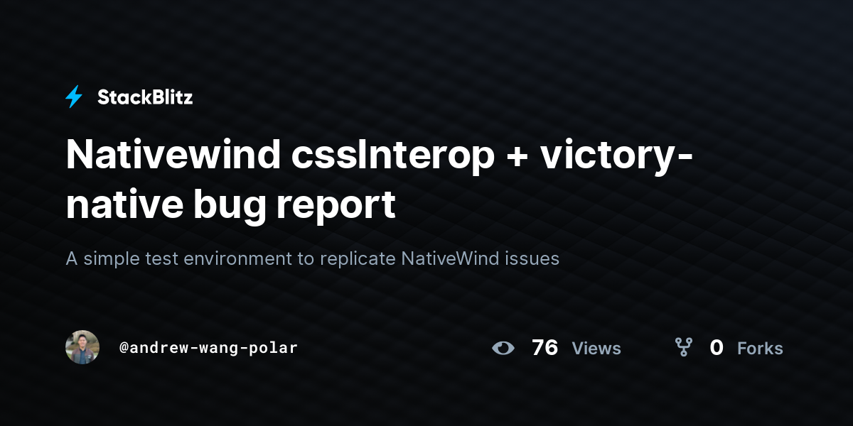 Nativewind cssInterop + victory-native bug report - StackBlitz