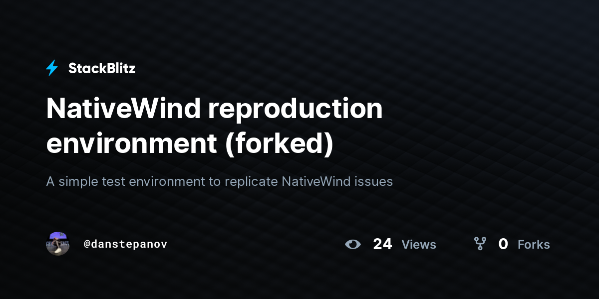 NativeWind reproduction environment (forked) - StackBlitz