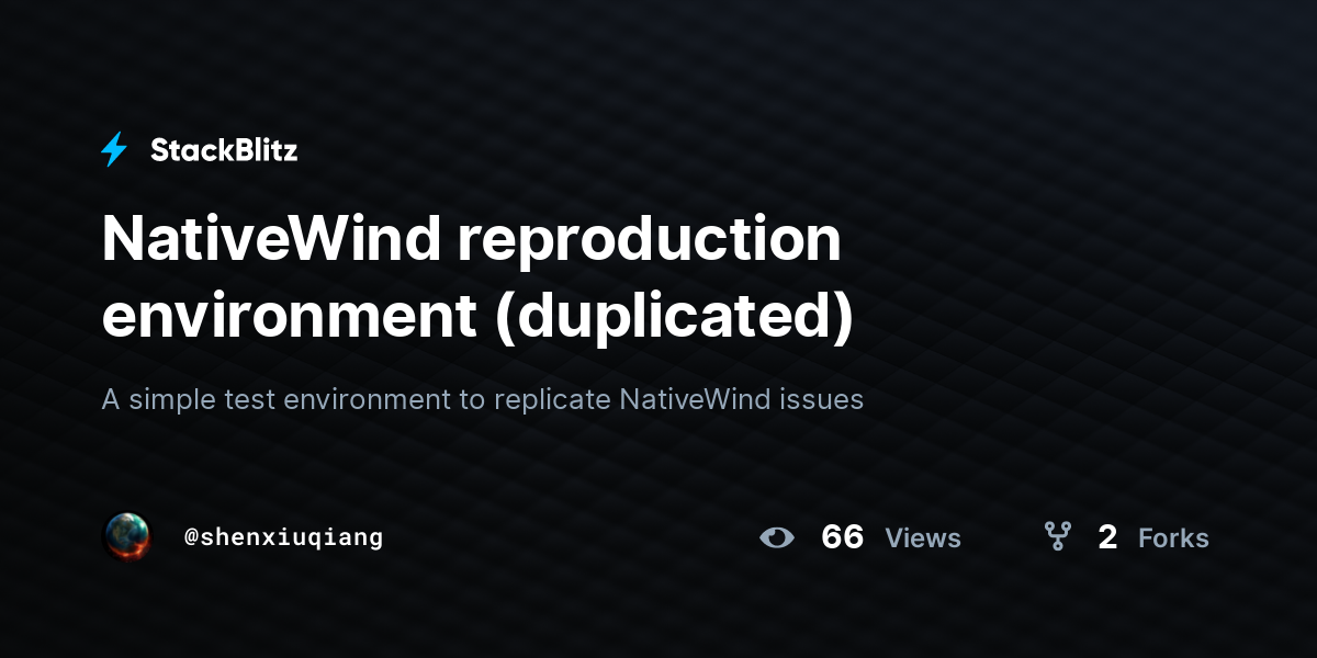 NativeWind reproduction environment (duplicated) - StackBlitz