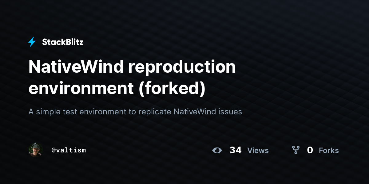 NativeWind reproduction environment (forked) - StackBlitz
