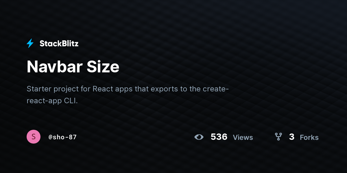 Navbar Size - StackBlitz