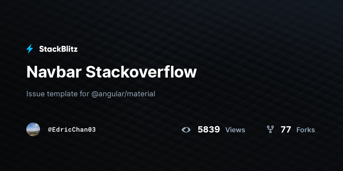 Navbar Stackoverflow - StackBlitz