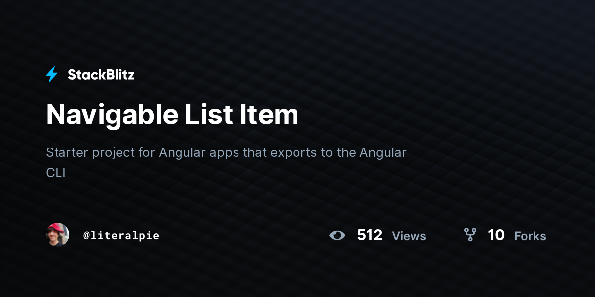Navigable List Item - StackBlitz