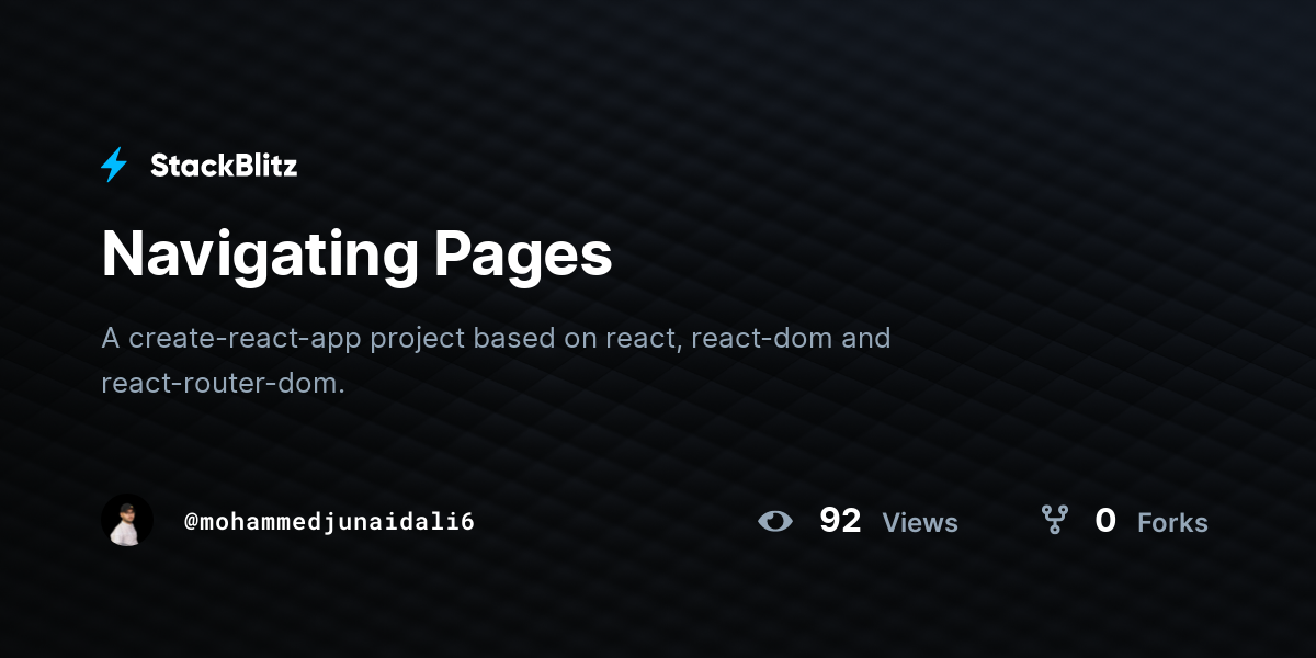 Navigating Pages - StackBlitz