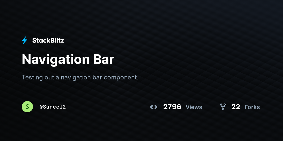 Navigation Bar - StackBlitz