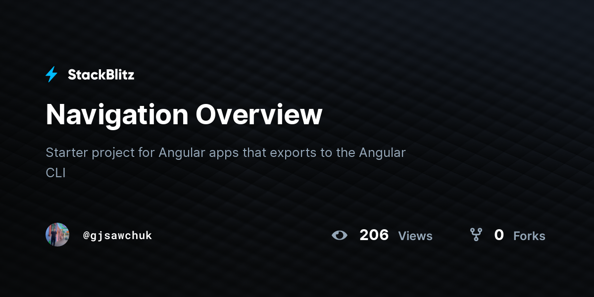 Navigation Overview - StackBlitz