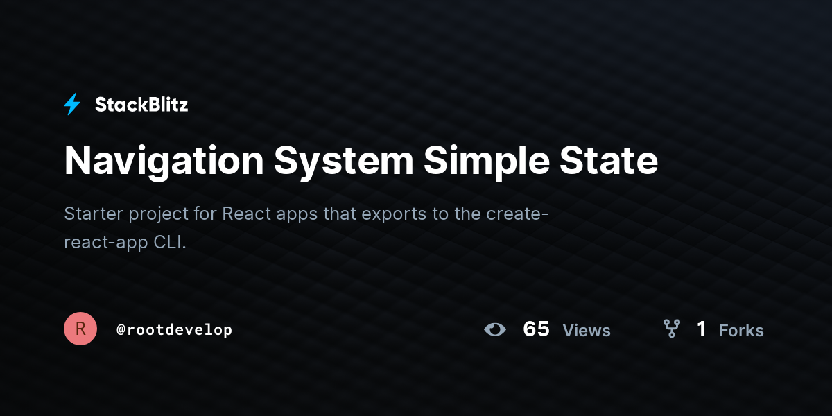 Navigation System Simple State - StackBlitz