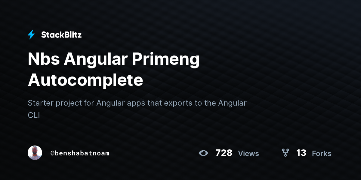 Nbs Angular Primeng Autocomplete - StackBlitz