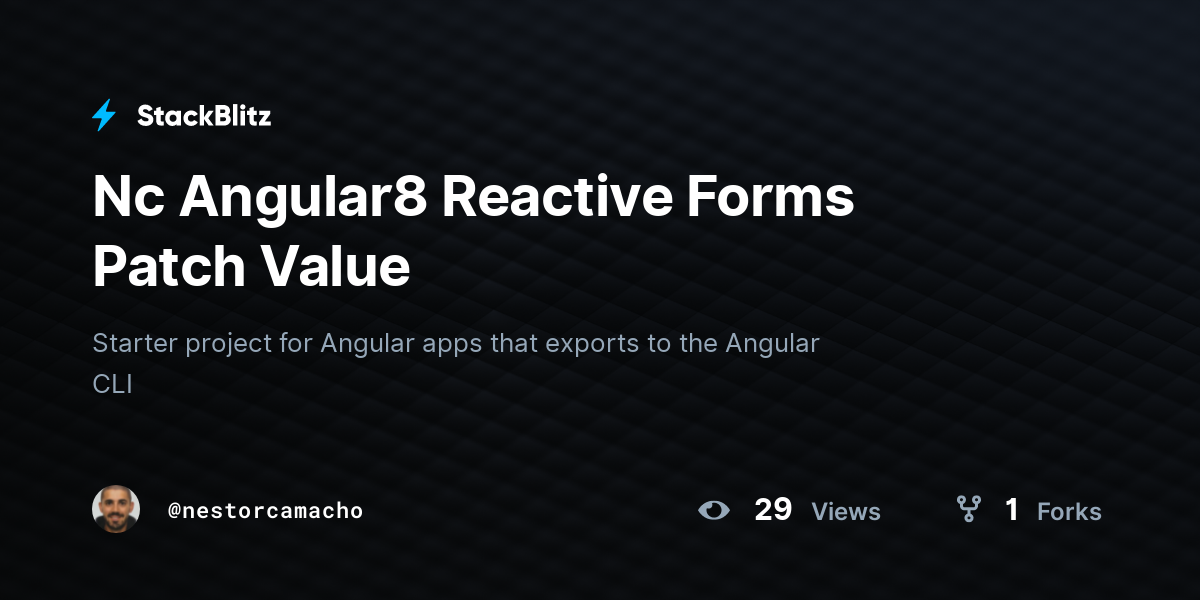 angular reactive form patch value