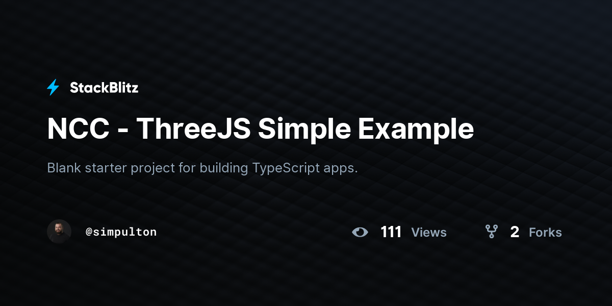 NCC - ThreeJS Simple Example - StackBlitz