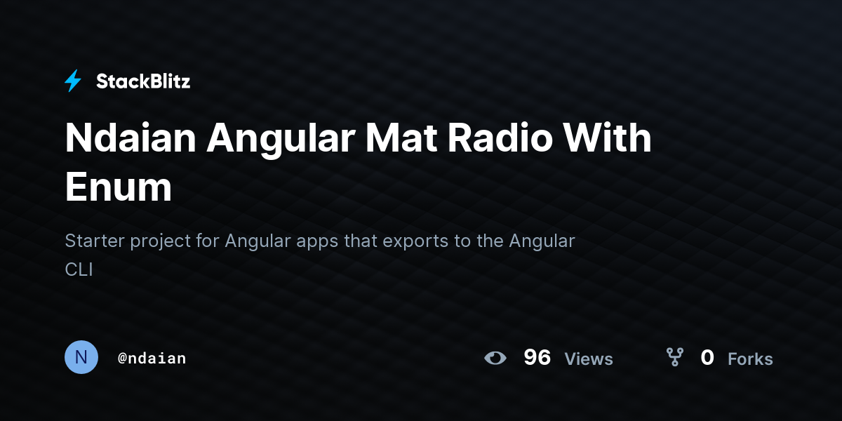 Angular Mat Radio Button Example