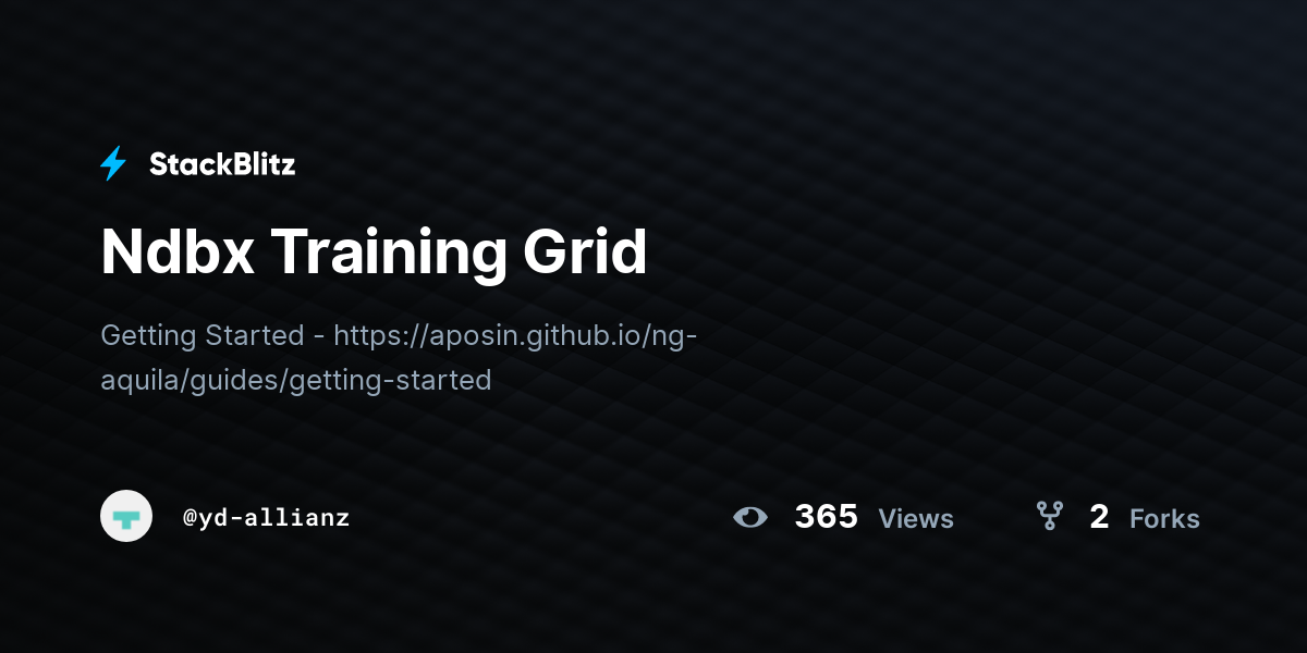 Ndbx Training Grid - StackBlitz
