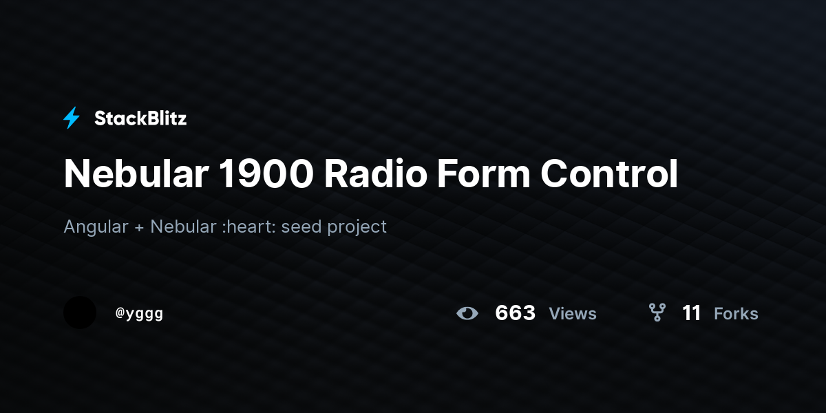 Nebular 1900 Radio Form Control - StackBlitz