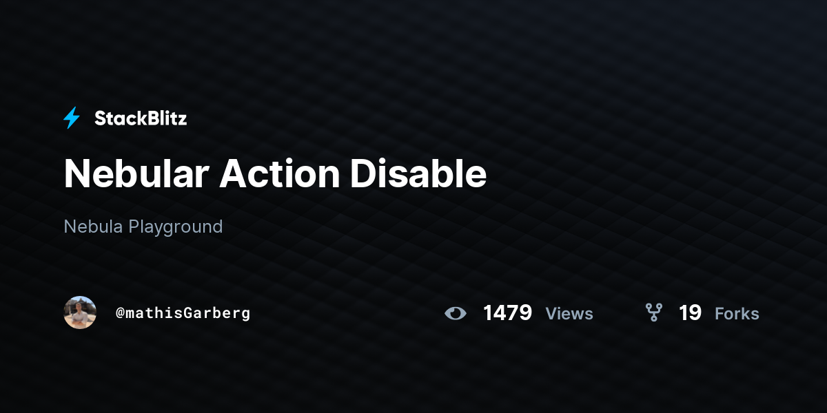 Nebular Action Disable - StackBlitz