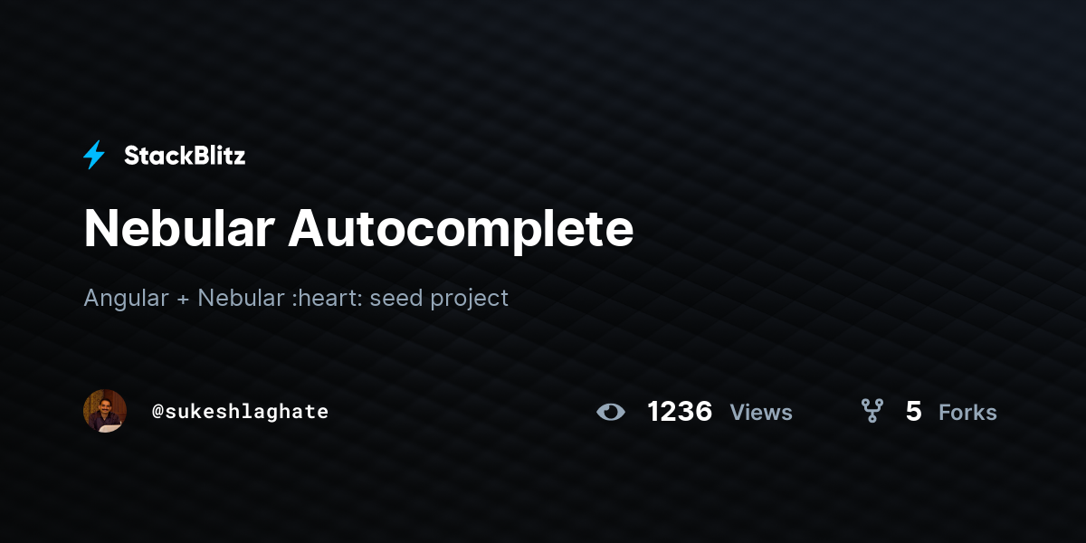 Nebular Autocomplete Stackblitz