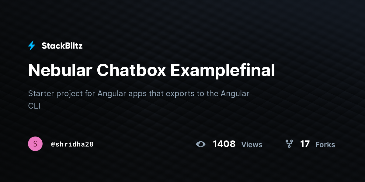 Nebular Chatbox Examplefinal - StackBlitz