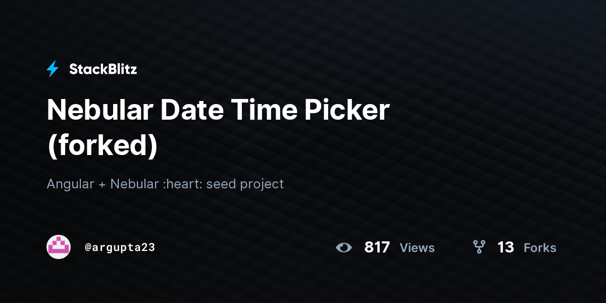 Nebular Date Time Picker (forked) - StackBlitz