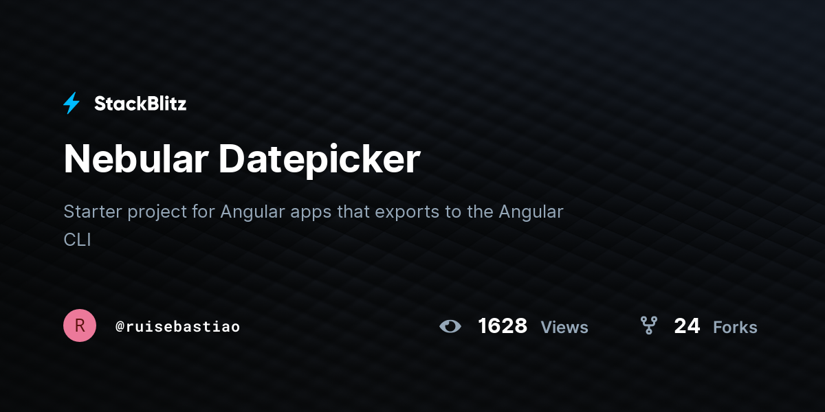 Nebular Datepicker - StackBlitz