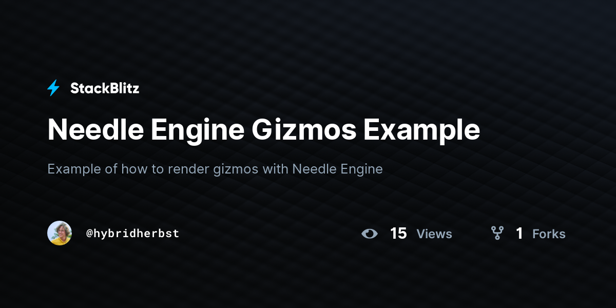 Needle Engine Gizmos Example - StackBlitz