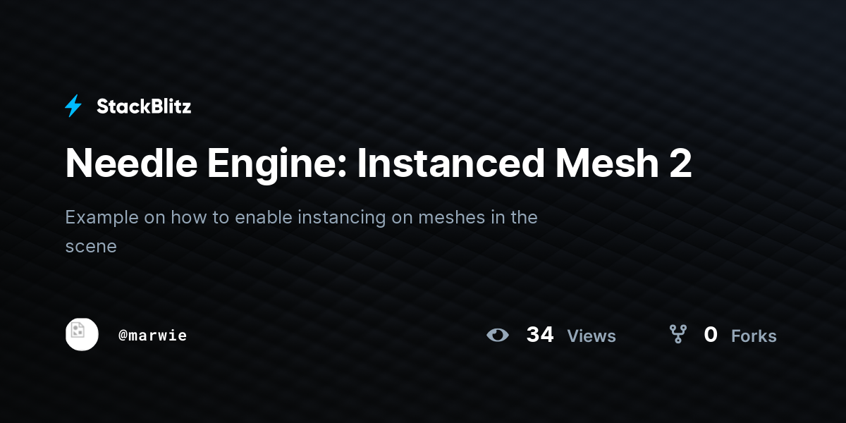 Needle Engine: Instanced Mesh 2 - StackBlitz