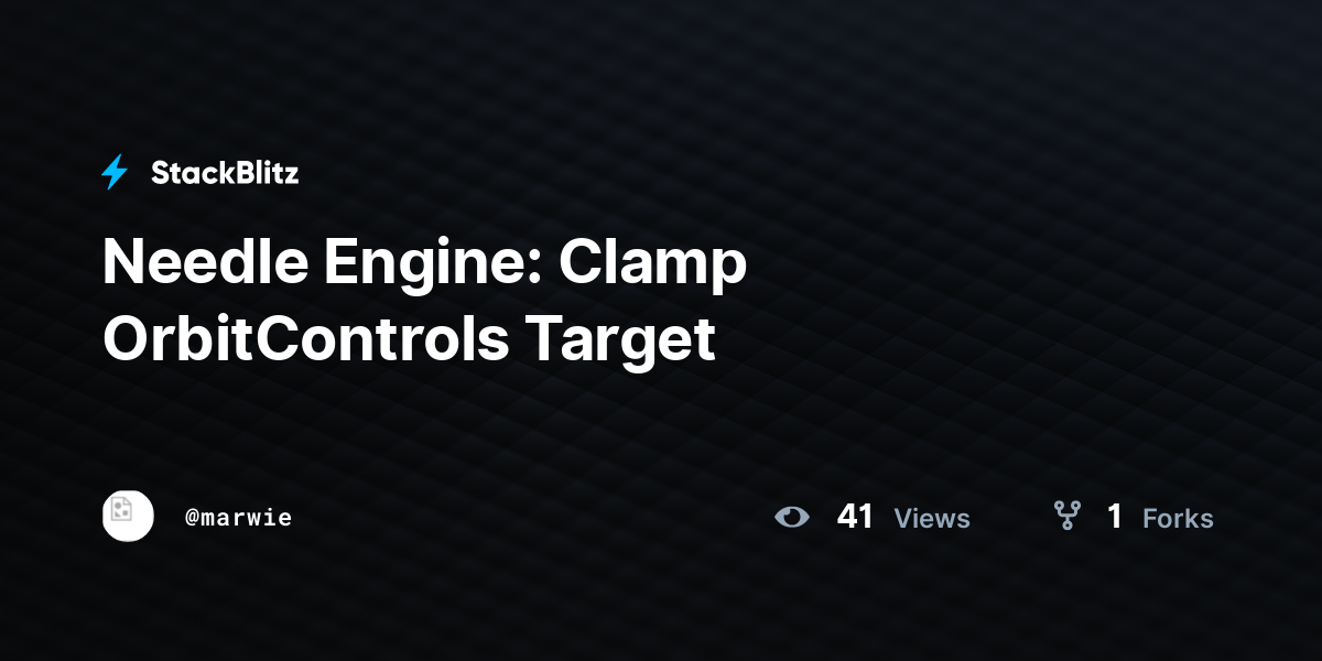 Needle Engine: Clamp OrbitControls Target - StackBlitz