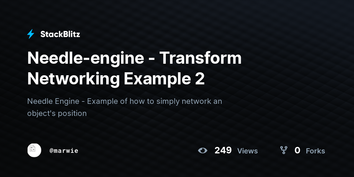 Needle-engine - Transform Networking Example 2 - StackBlitz