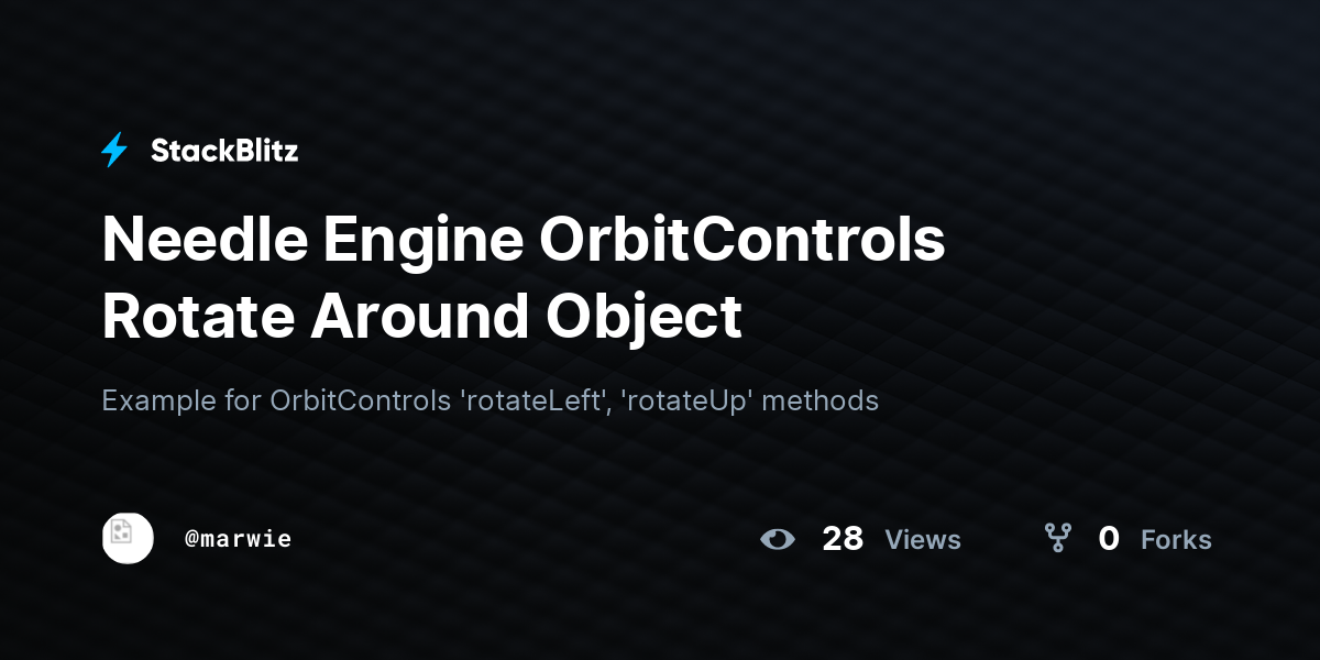 Needle Engine OrbitControls Rotate Around Object - StackBlitz