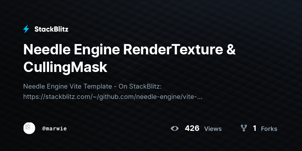 Needle Engine Rendertexture Cullingmask Stackblitz