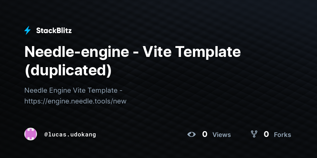 Needle-engine - Vite Template (duplicated) - StackBlitz