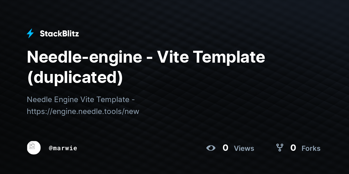 Needle-engine - Vite Template (duplicated) - StackBlitz