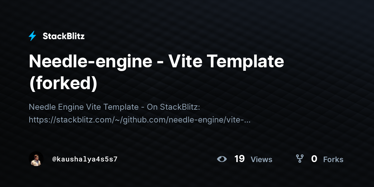 Needle-engine - Vite Template (forked) - StackBlitz