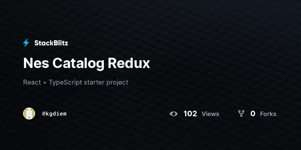 Nes Catalog Redux - StackBlitz