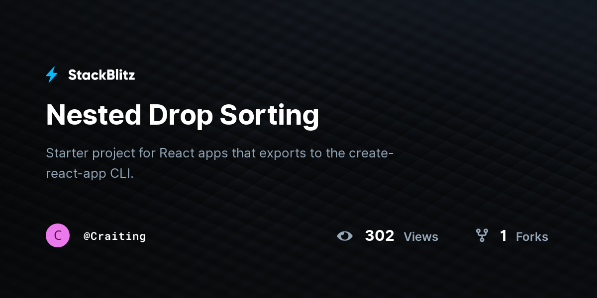 Nested Drop Sorting - StackBlitz