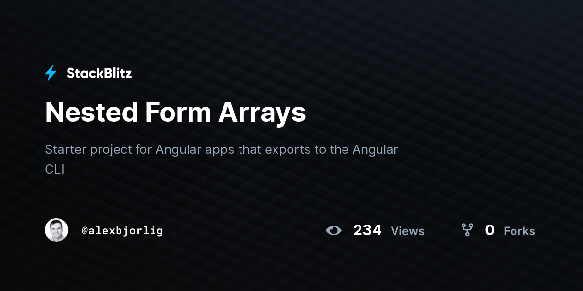 Nested Form Arrays - StackBlitz