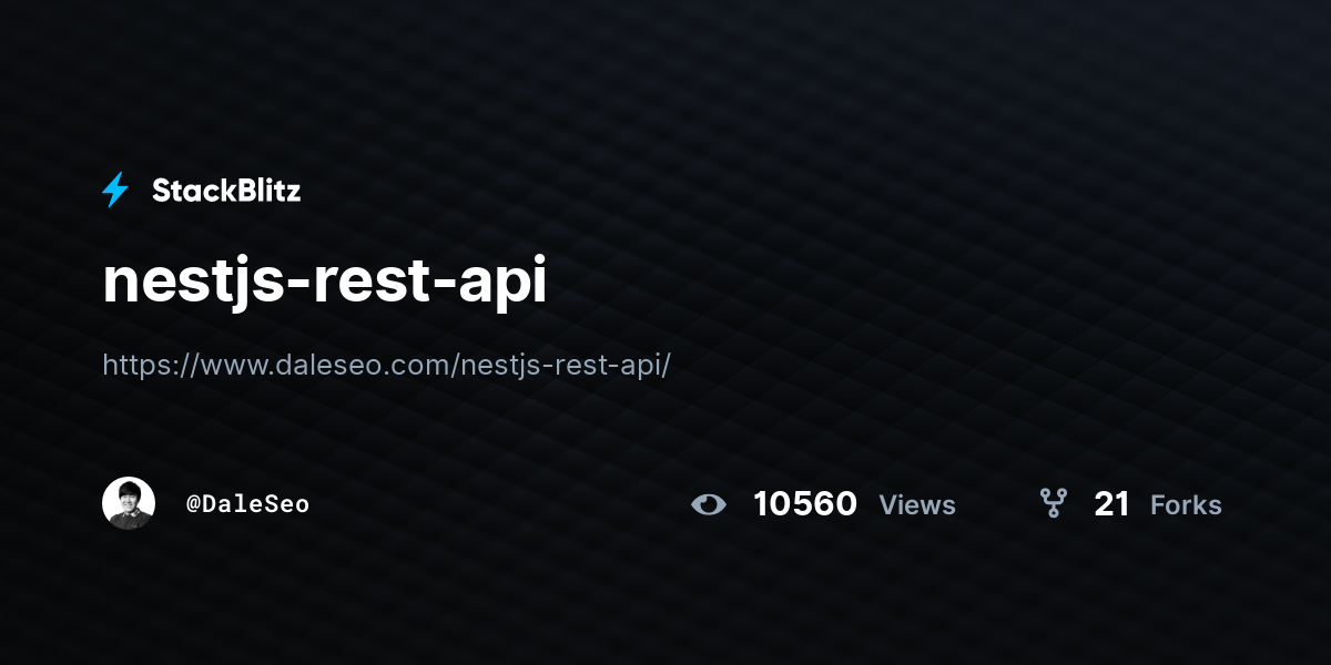 nestjs-rest-api - StackBlitz