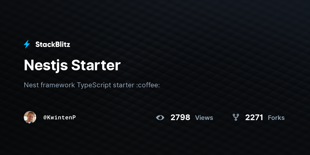 Nestjs Starter - StackBlitz