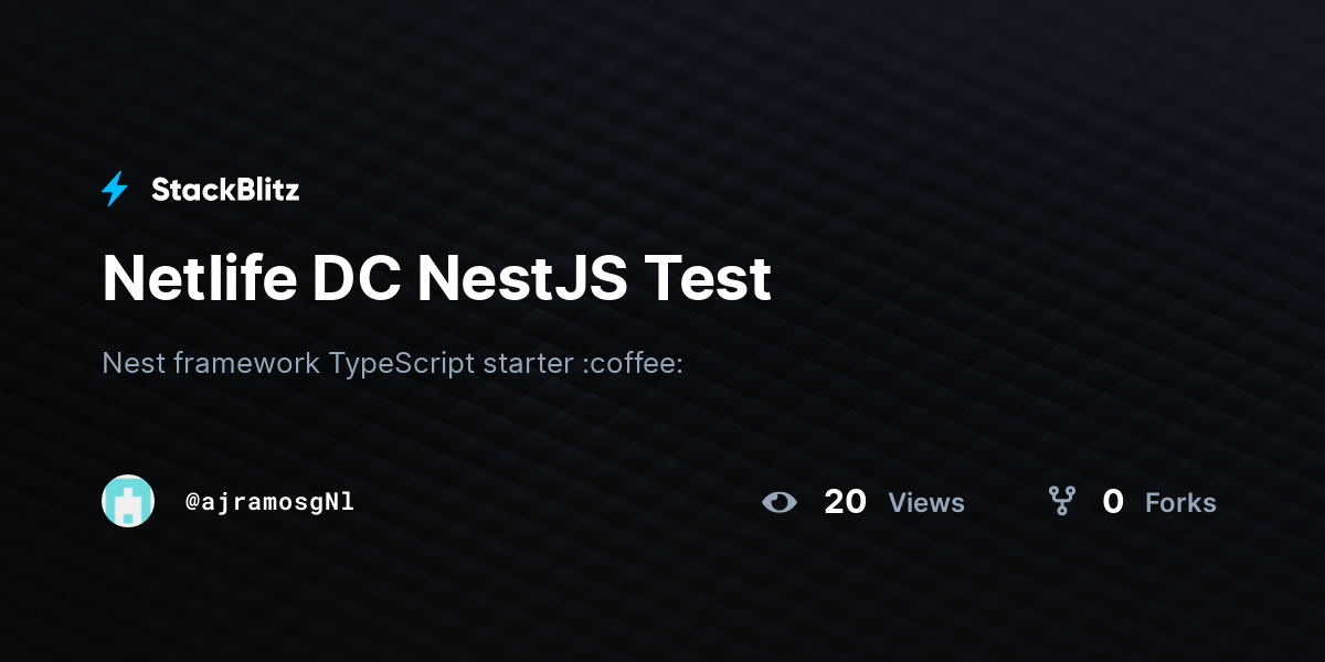 Netlife DC NestJS Test - StackBlitz