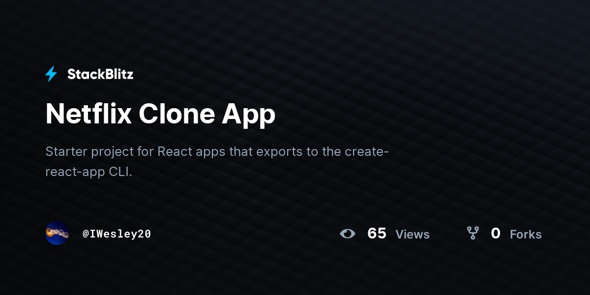 Netflix Clone App - StackBlitz