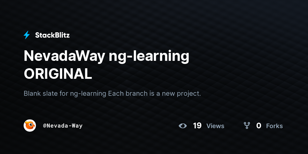 NevadaWay ng-learning ORIGINAL - StackBlitz