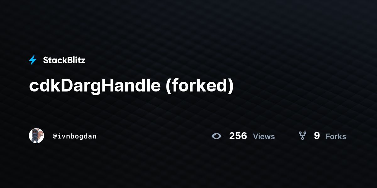 cdkDargHandle (forked) - StackBlitz