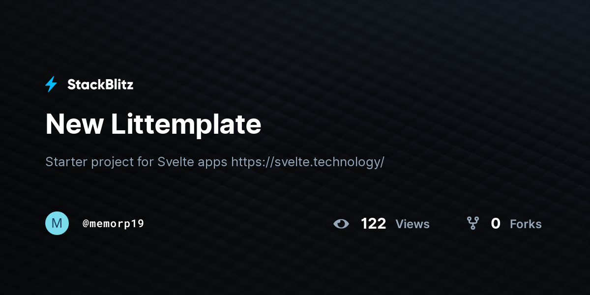 New Littemplate - StackBlitz